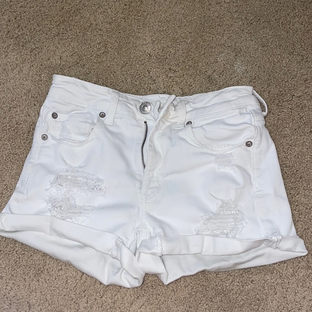 American Eagle White jean shorts extra stretch